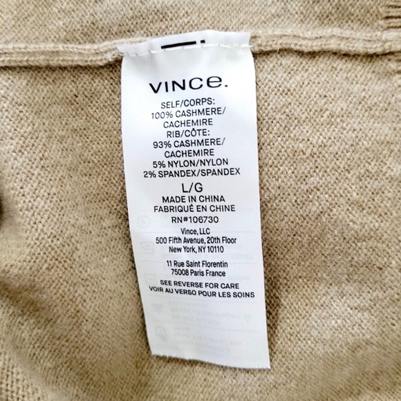 $348 Unworn Vince Weekend Cashmere V-Neck Sweater in Camel - Picture 10 of 10